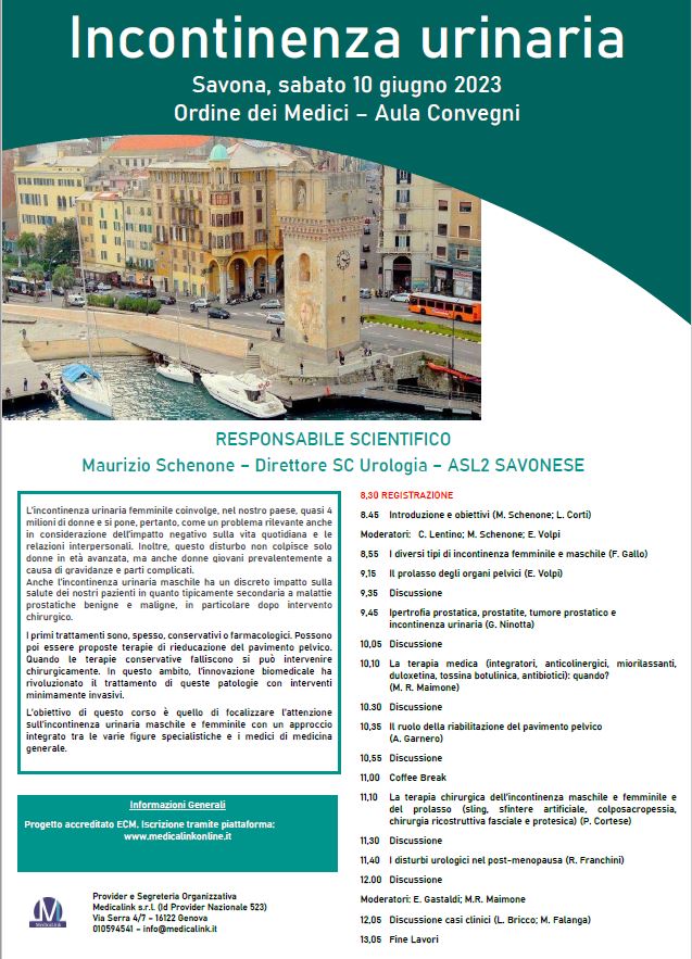 Convegno a Savona Incontinenza urinaria